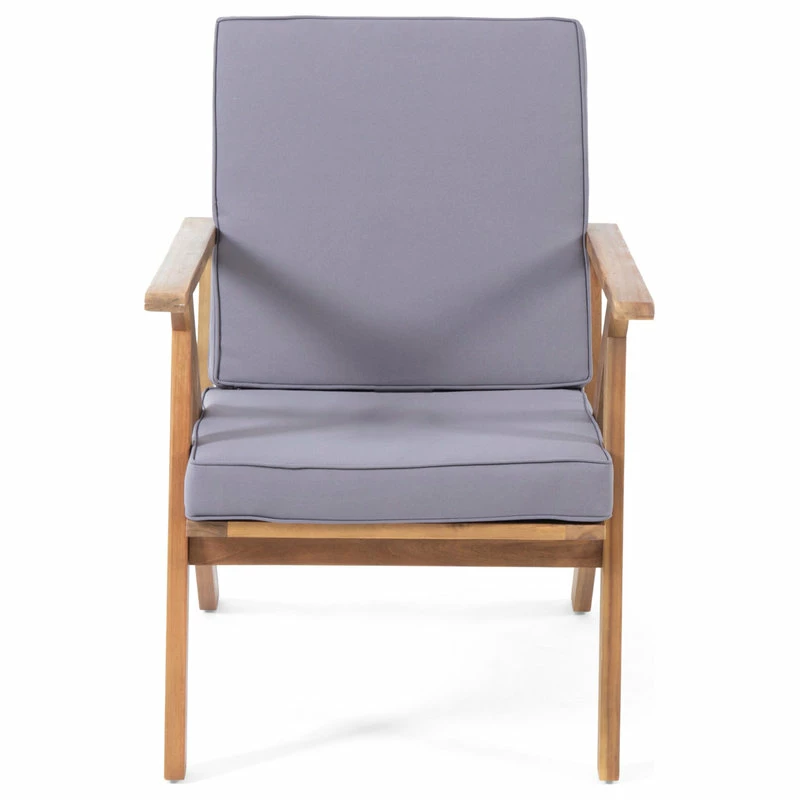 Flash Sale ✨ GDFStudio GDF Studio 4-Piece Manarola Outdoor Natural Wood Finish Chat Set With Cushions 👏 - Image 12