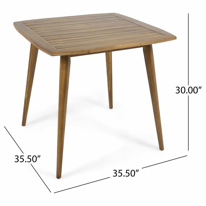 Buy ๐ GDFStudio Stanford Outdoor Square Acacia Wood Dining Table With Straight Legs, Teak Finish โค๏ธ - Image 4
