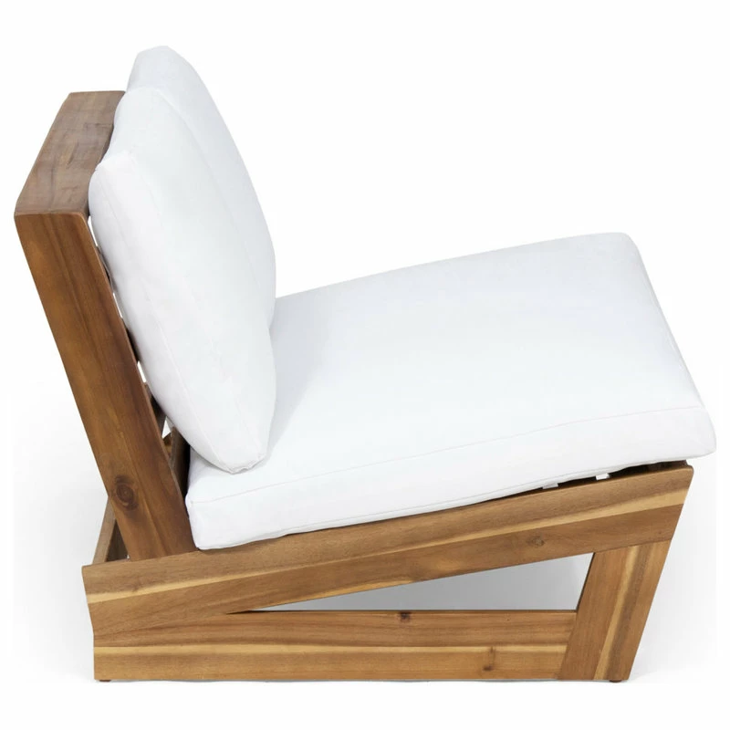 Top 10 ๐ฏ GDFStudio Kaitlyn Outdoor Acacia Wood Loveseat With Cushions, Teak Finish/White ๐ - Image 5