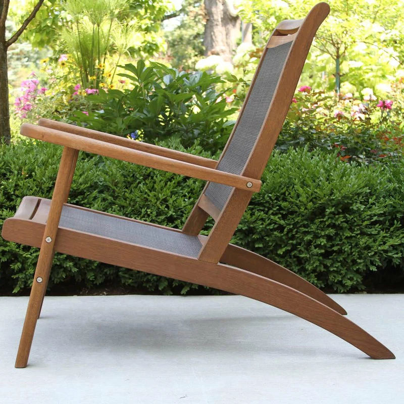 Discount 🔥 Outdoor Interiors 3-Piece Eucalyptus And Sling Lounge Set With Round Accent Table ⭐ - Image 5