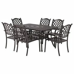 Promo 😉 HIO Outdoor Patio Dining Set 7 Piece Cast Aluminum Furniture ⌛