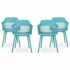 Deals ✔️ GDFStudio Gable Outdoor Dining Chair, Set Of 4, Teal ⌛