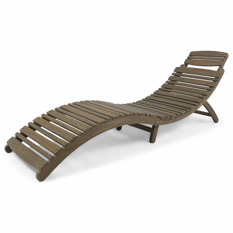 Best deal ๐ฅ GDFStudio GDF Studio Tycie Outdoor Acacia Wood Foldable Chaise Lounge, Gray ๐ฏ
