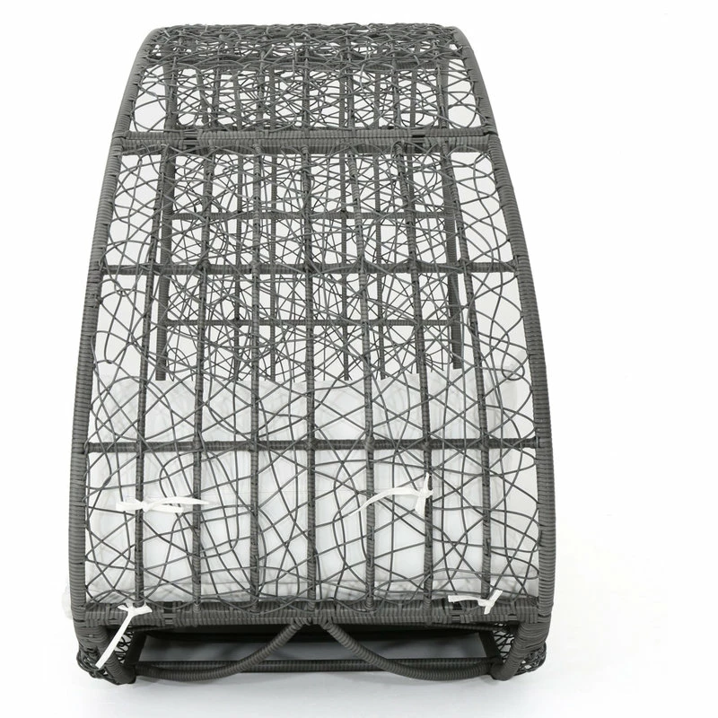 New โ๏ธ GDFStudio GDF Studio Bedford Outdoor Wicker Overhead Canopy Daybed With Cushion, Gray/Whit ๐