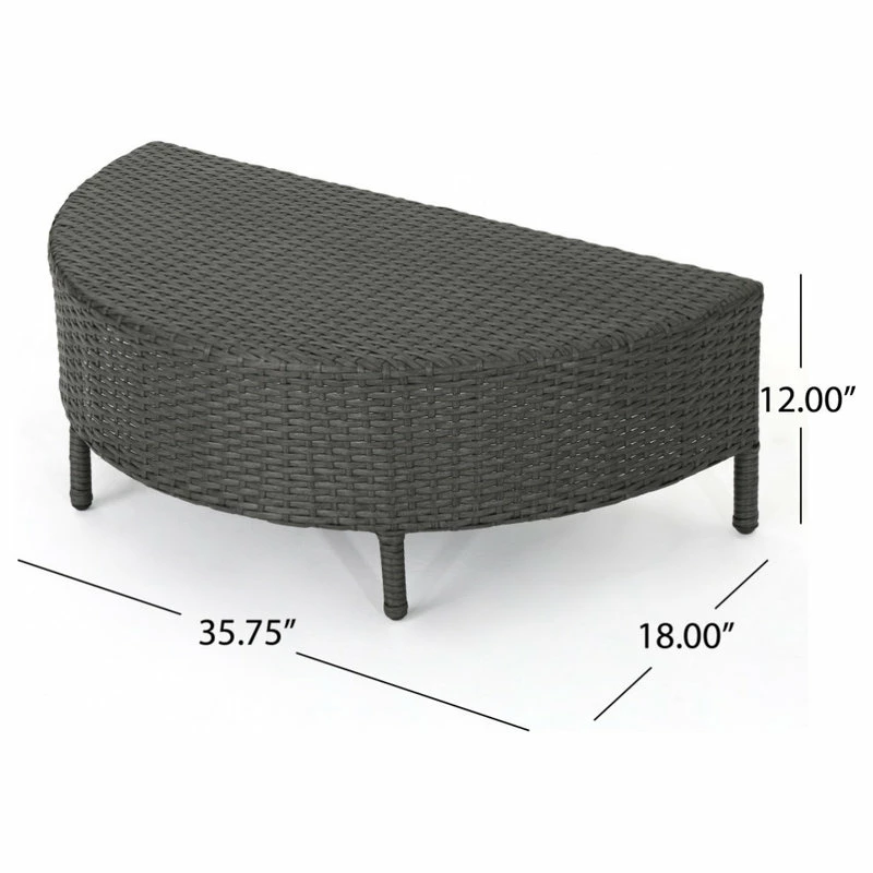 Best Sale ✔️ GDFStudio GDF Studio 5-Piece Venice Outdoor 4 Seater Curved Wicker Sectional Sofa Set 👏 - Image 12