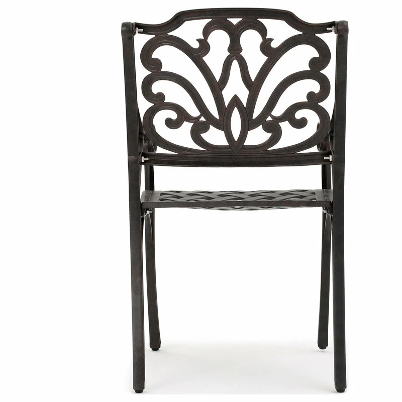 Buy 🔥 GDFStudio GDF Studio Fonzo Outdoor Bronze Cast Aluminum Dining Chairs, Set Of 2 🎁 - Image 9