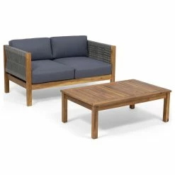 Wholesale ✔️ GDFStudio Theresa Outdoor Modern Loveseat Set 🛒