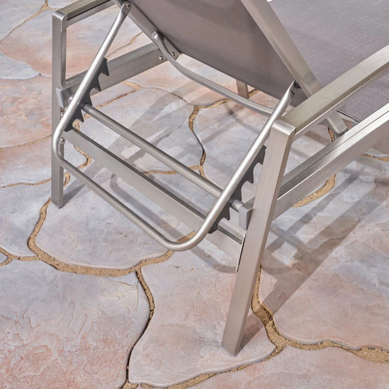 Hot Sale ๐ GDFStudio GDF Studio Joy Outdoor Mesh And Aluminum Chaise Lounge, Set Of 2, Gray ๐ - Image 7