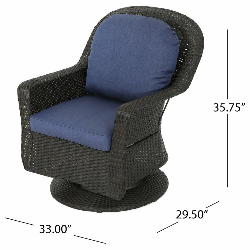 Best Pirce ๐คฉ GDFStudio Keagan Outdoor 4-Seat Wicker Swivel Chair And Fire Pit Set ๐ - Image 9