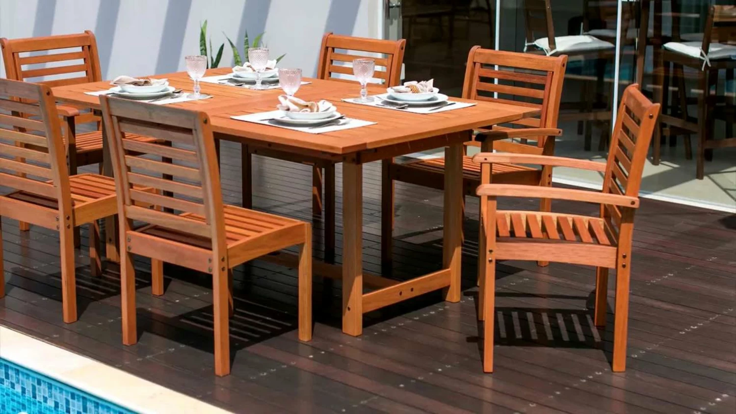 Brand new 😉 Amazonia Bahamas 7-Piece Rectangular Dining Set | Eucalyptus Wood 🥰 - Image 2