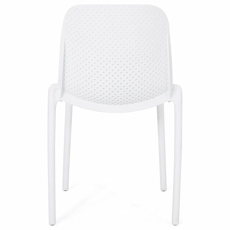 Hot Sale ๐ฅฐ GDFStudio Tafton Outdoor Stacking Dining Chair, Set Of 2, White โ - Image 4