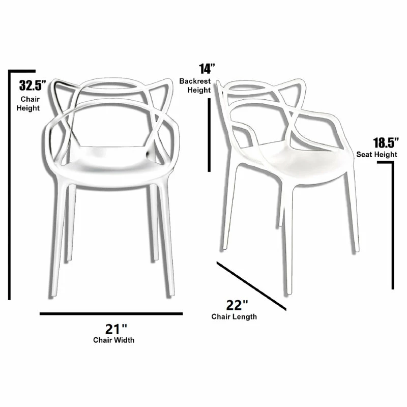 Best reviews of โ๏ธ Homedotdot Stackable Molded Plastic Dining Chair With Arms Kitchen Outdoor Modern Set Of 2, ๐ - Image 5