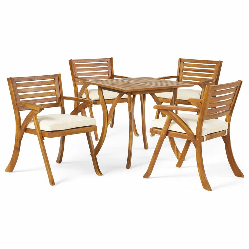 Top 10 ๐ฅฐ GDFStudio Deandra Outdoor 5-Piece Wood Dining With Cushions Set, Teak ๐ - Image 2