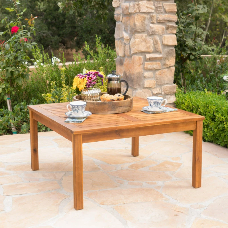 Coupon ๐ GDFStudio GDF Studio Capri Outdoor Teak Fnished Acacia Wood Coffee Table ๐ - Image 2