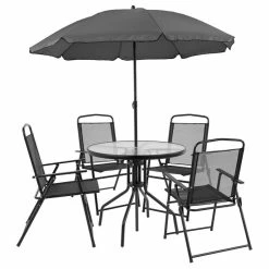 Cheap ❤️ Flash Furniture Nantucket 6 Piece Patio Dining Set With Umbrella ❤️