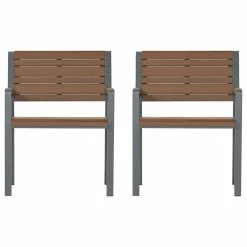 Top 10 🎉 GDFStudio Trimble Outdoor Aluminum Chairs, Set Of 2, Gray And Brown ✨