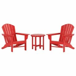 Top 10 🎉 WestinTrends 3 PC Set – 2pcs Outdoor Patio Poly Lumber Adirondack Chairs With 1 Pc Side Table 😀