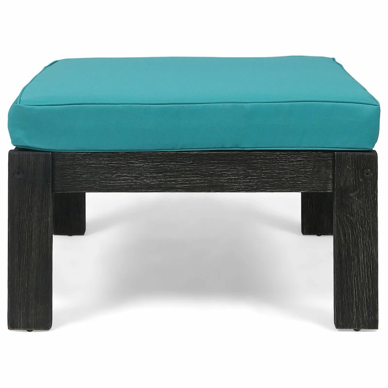 Cheap ๐ GDFStudio Makayla Ana Outdoor 3 Seater Acacia Wood Sofa Sectional With Cushions, Teal ๐ - Image 8