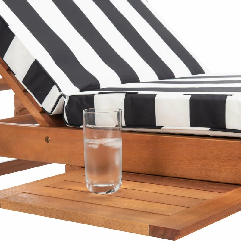 Wholesale ⌛ Safavieh Newport Chaise Outdoor Lounge Chair, Black / White 😀 - Image 5