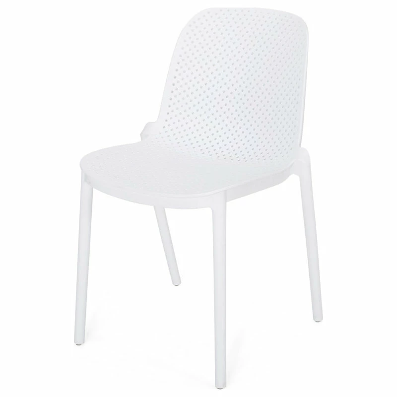 Hot Sale ๐ฅฐ GDFStudio Tafton Outdoor Stacking Dining Chair, Set Of 2, White โ - Image 6