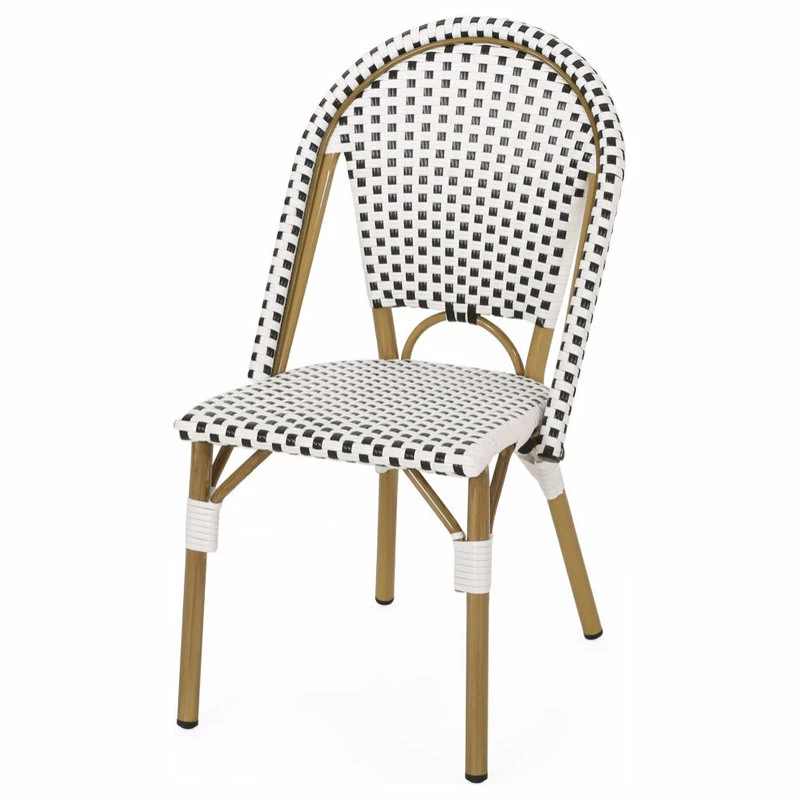 Top 10 🤩 GDFStudio Baylor Outdoor French Bistro Chair, Set Of 2, Black/White/Bamboo Print Finish 👍 - Image 3