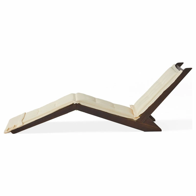 Best Sale ๐ GDFStudio GDF Studio Midori Mahogany Wood Folding Chaise Lounger Chair With Cream Cushion ๐ - Image 10