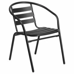 Budget 🛒 Flash Furniture Metal Stacking Patio Chair In Black ⭐