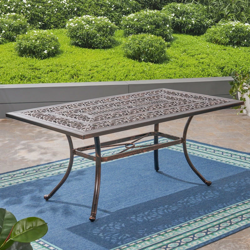 Best reviews of ๐ GDFStudio Joyce Outdoor Rectangular Cast Aluminum Dining Table โ๏ธ - Image 2