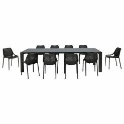 Discount 🎉 Siesta/Compamia Air Extension Dining Set 11-Piece Black ❤️