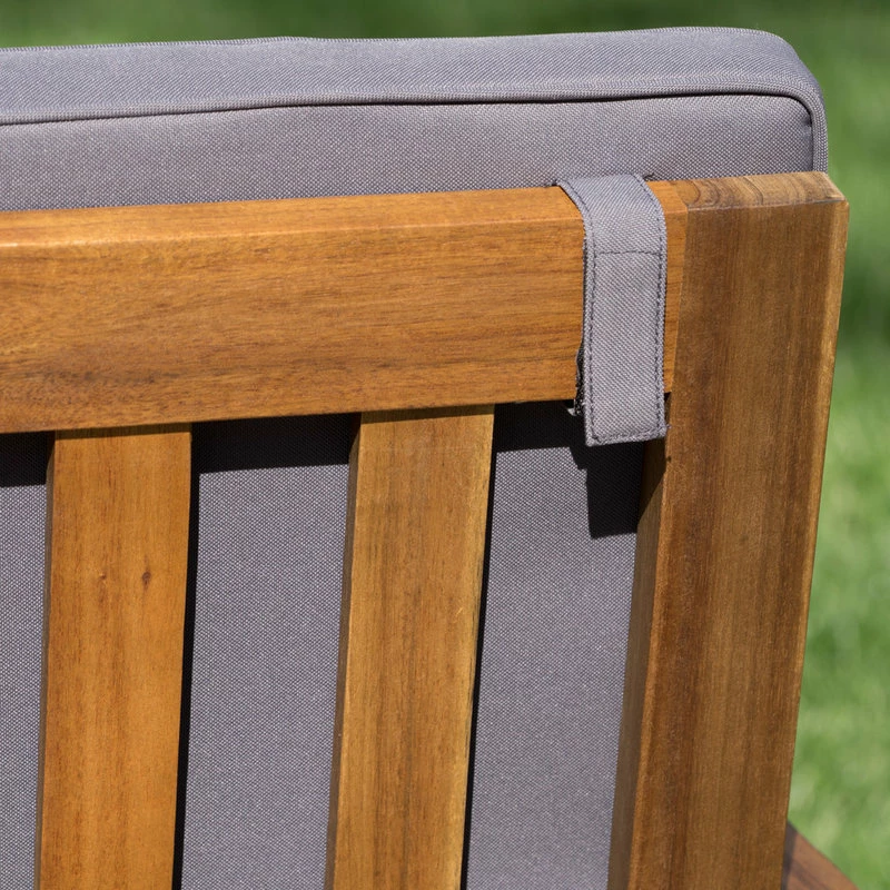 Flash Sale ✨ GDFStudio GDF Studio 4-Piece Manarola Outdoor Natural Wood Finish Chat Set With Cushions 👏 - Image 5