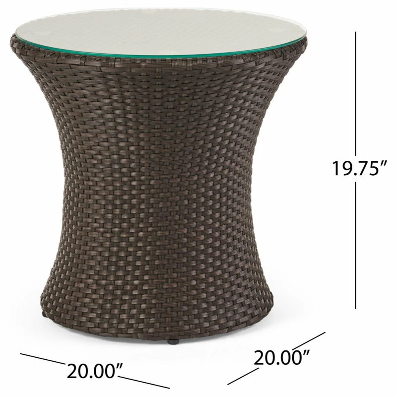 Flash Sale ❤️ GDFStudio Kyoto Outdoor 3-Piece Brown Wicker Chat Set 🧨 - Image 5