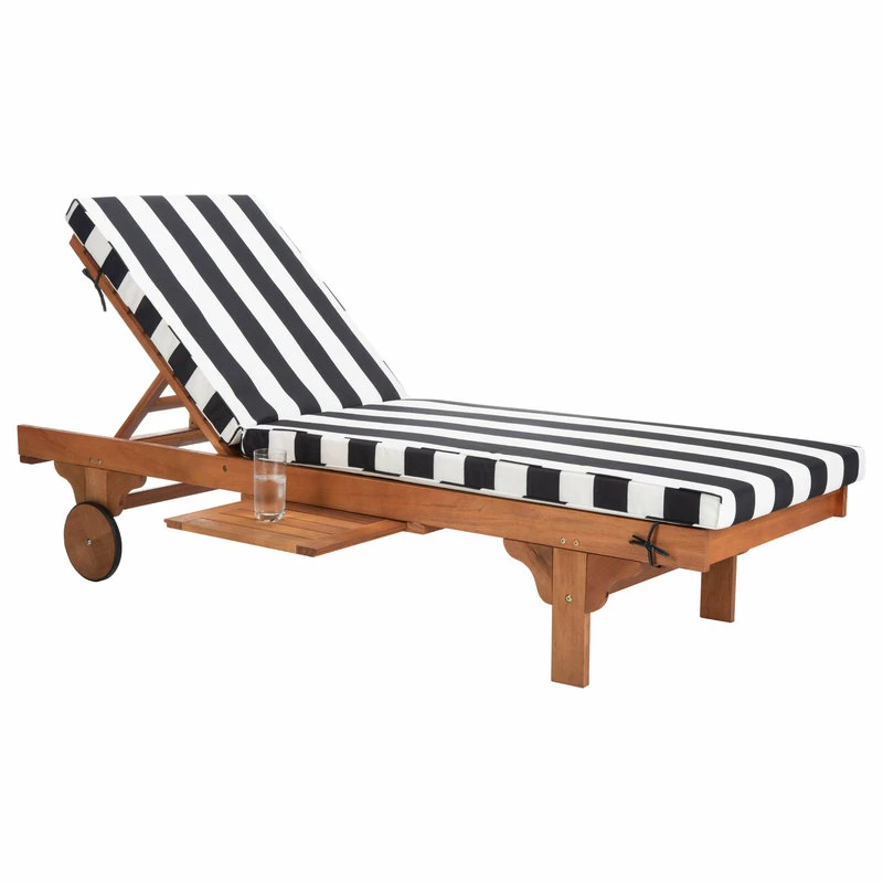 Wholesale ⌛ Safavieh Newport Chaise Outdoor Lounge Chair, Black / White 😀 - Image 2