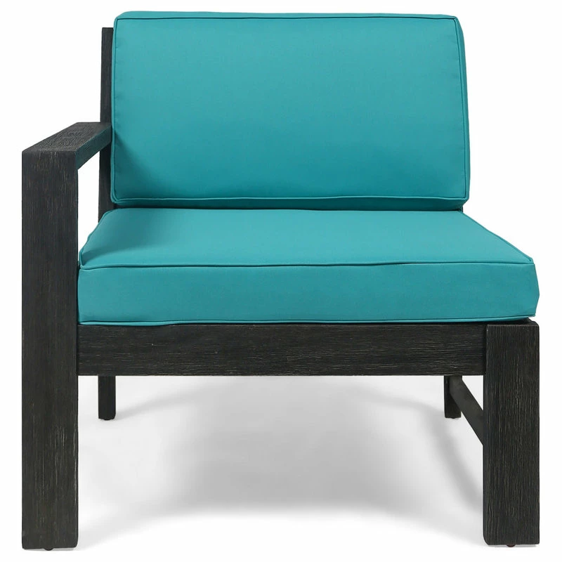 Cheap ๐ GDFStudio Makayla Ana Outdoor 3 Seater Acacia Wood Sofa Sectional With Cushions, Teal ๐ - Image 11