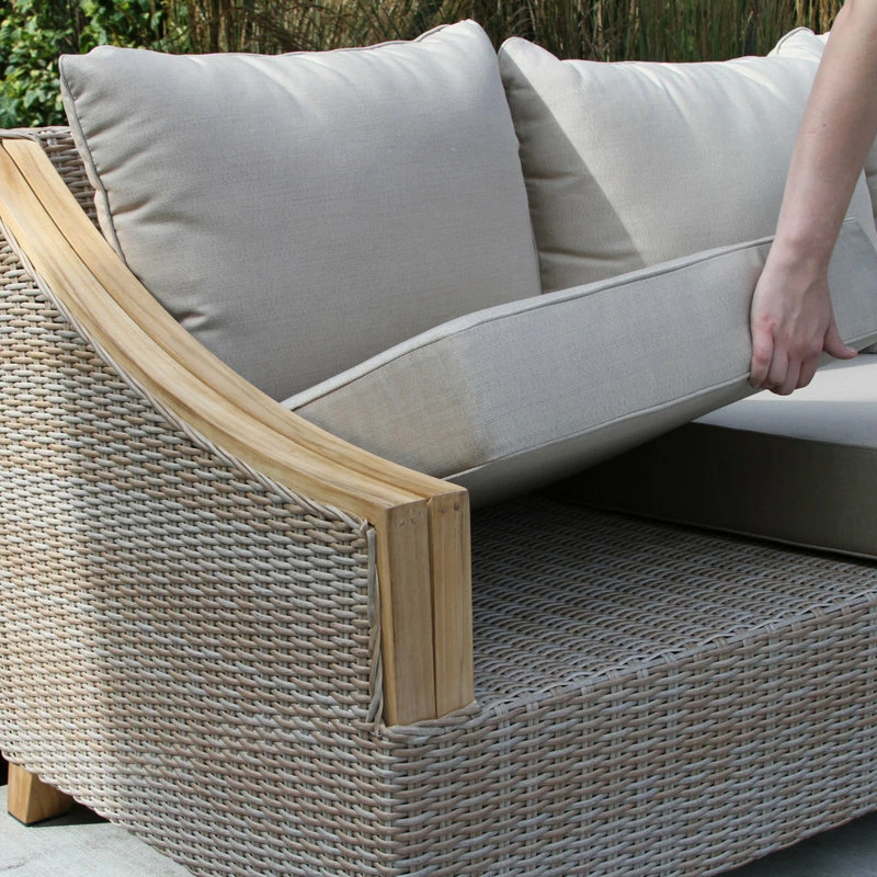 Best reviews of 😍 Outdoor Interiors Ash Wicker And Teak 4-Piece Sofa Set With Sunbrella Fabrics 🎁 - Image 4