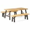 Deals ⭐ GDFStudio GDF Studio 3-Piece Valverde Outdoor Wood Picnic Dining Set 😍