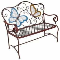 Hot Sale 🎉 Alpine Corporation 45" X 23" Outdoor 2-Person Butterfly Garden Bench 🔔