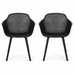 Promo ⭐ GDFStudio Lotus Outdoor Dining Chair, Black 👏