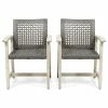 Flash Sale 🤩 GDFStudio Eartha Outdoor Acacia Wood And Wicker Dining Chair, Set Of 2 🎉