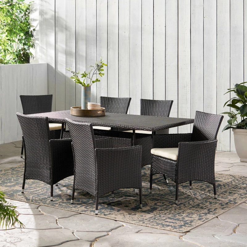 Top 10 💯 GDFStudio GDF Studio 7-Piece Clementine Outdoor Multibrown Wicker Dining Set 😉 - Image 2