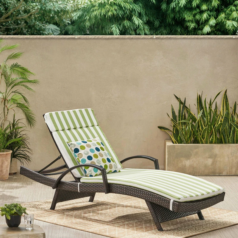 Top 10 🛒 GDFStudio GDF Studio Savana Outdoor Wicker Lounge With Water Resistant Cushion, Green/Whit 👏 - Image 2