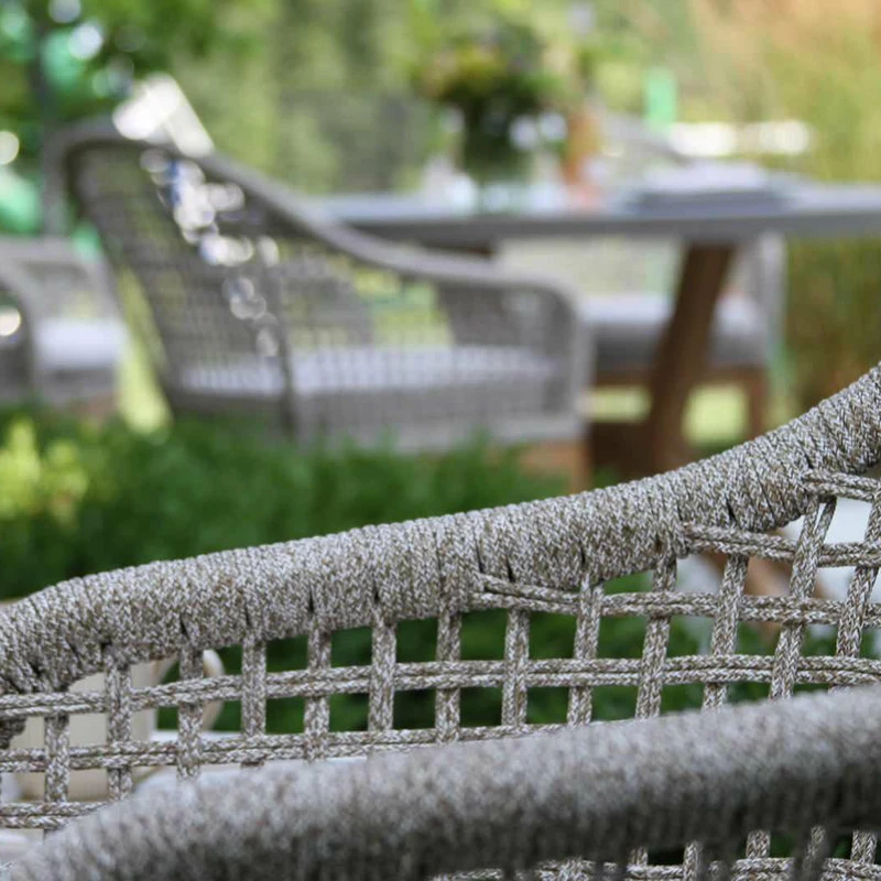 Best deal 👍 Outdoor Interiors 5-Piece Nautical Teak, Rope And Composite Round Dining Set With Sunbrella 🌟 - Image 6