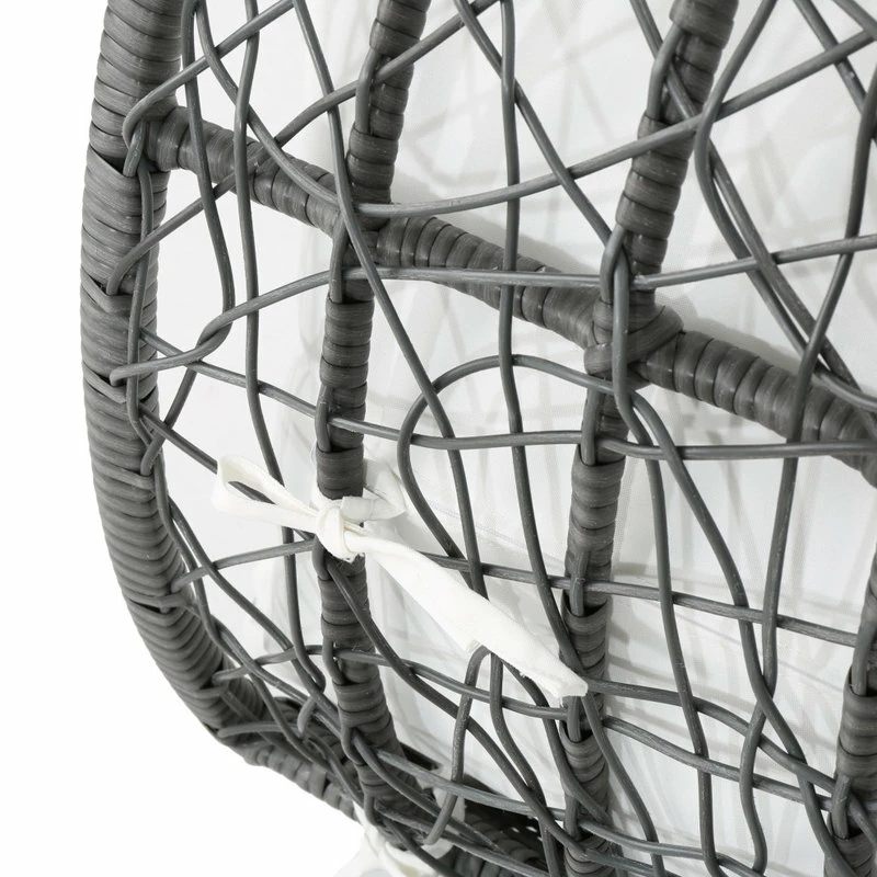 New โ๏ธ GDFStudio GDF Studio Bedford Outdoor Wicker Overhead Canopy Daybed With Cushion, Gray/Whit ๐ - Image 5