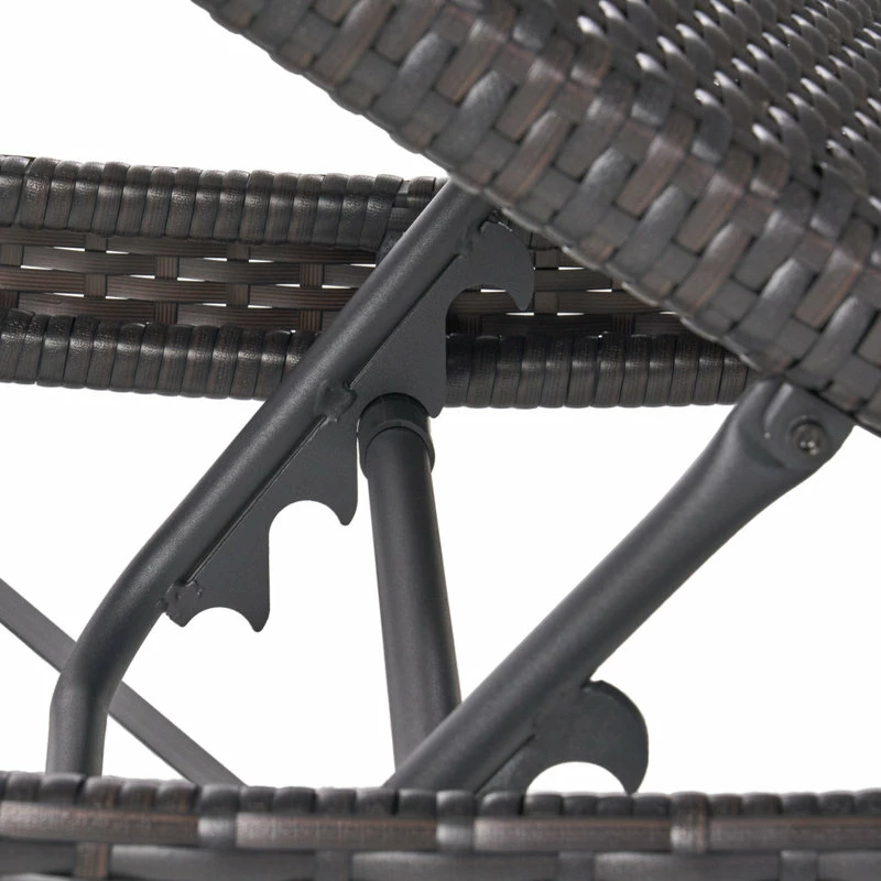 Brand new ๐ GDFStudio GDF Studio Manuela Outdoor Single Multibrown Wicker Chaise Lounge Chair ๐ - Image 10