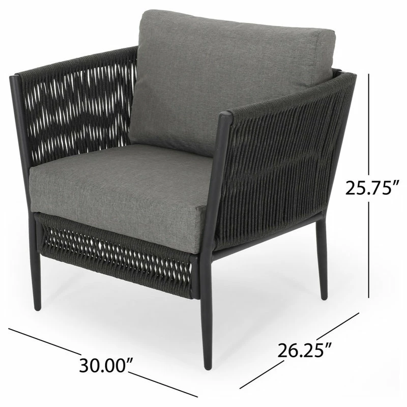 Buy 😀 GDFStudio Andy Outdoor Rope Club Chair With Cushions, Set Of 2 🔔 - Image 11