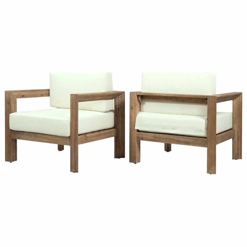 Top 10 โญ GDFStudio Lucia Outdoor Wooden Club Chairs With Cushions, Set Of 2 ๐