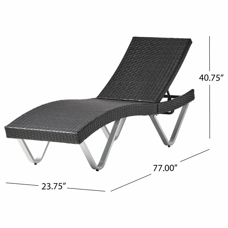 Brand new ๐ GDFStudio GDF Studio Manuela Outdoor Single Multibrown Wicker Chaise Lounge Chair ๐ - Image 3