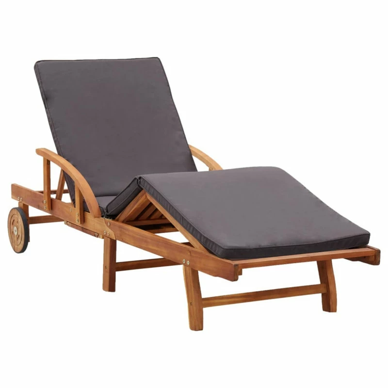 Discount 🤩 Vida XL LLC VidaXL Solid Acacia Wood Sun Lounger With Cushion Outdoor Loveseat Sofa Chair ✨ - Image 3
