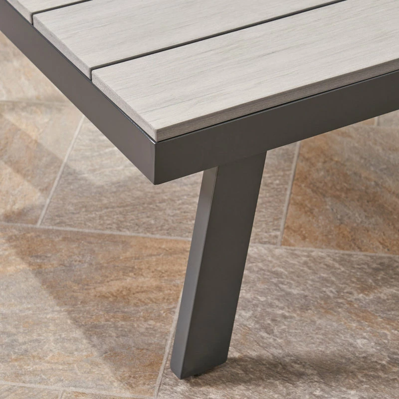 Best Pirce ๐ GDFStudio Agnes Outdoor 4-Piece Aluminum, Faux Wood Chat Set, Gray, Dark Gray ๐ฅฐ - Image 6