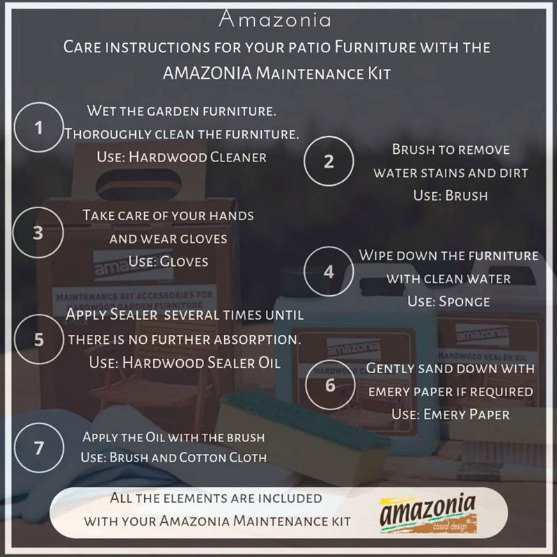 Brand new 😉 Amazonia Bahamas 7-Piece Rectangular Dining Set | Eucalyptus Wood 🥰 - Image 11