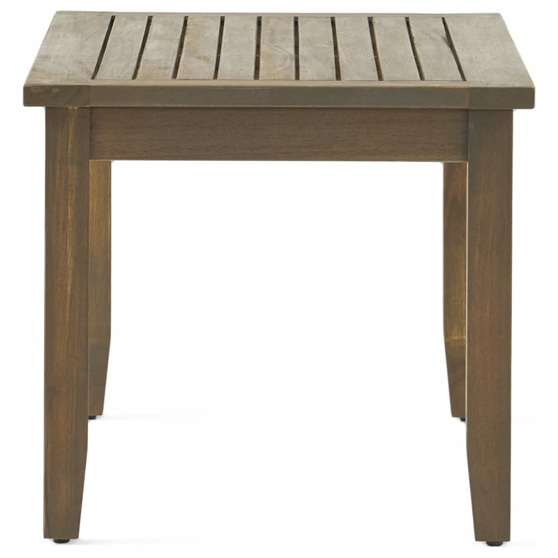 New โ GDFStudio GDF Studio Preston Outdoor Acacia Wood Loveseat And Coffee Table, Gray/Dark Gray ๐ - Image 13